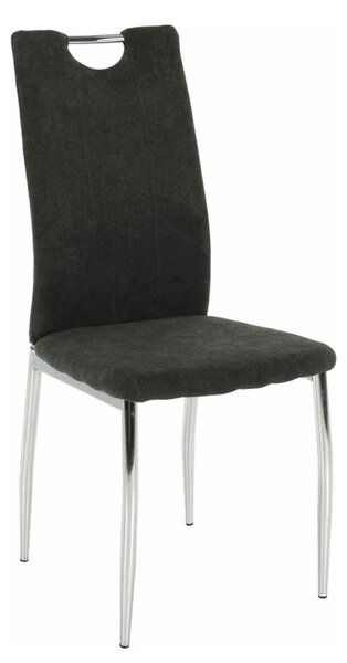 Scaun OLIVA NEW, gri maroniu/crom, textil/metal, 42x52x97 cm