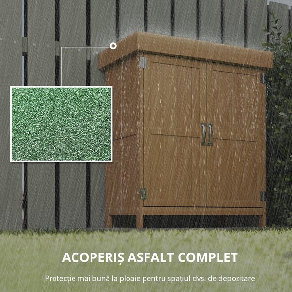 Outsunny Dulap de Grădină pentru Depozitare Unelte, Magazie Exterior cu 2 Rafturi, 74x43x88 cm, Gri | Aosom Romania