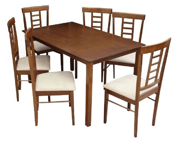 Set masa si 6 scaune OLEG NEW, nuc/bej