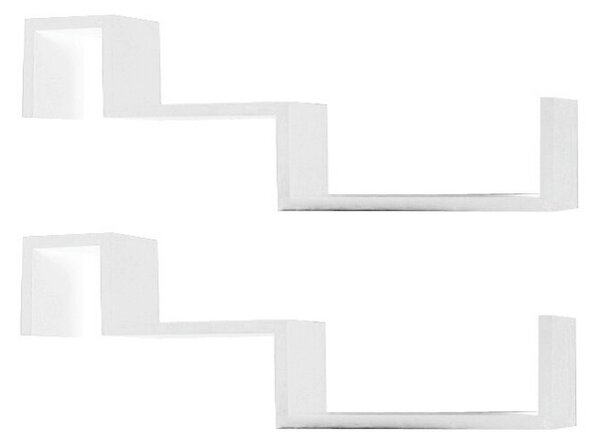 Set 2 rafturi FRI NEW, alb, 77x10x28 cm
