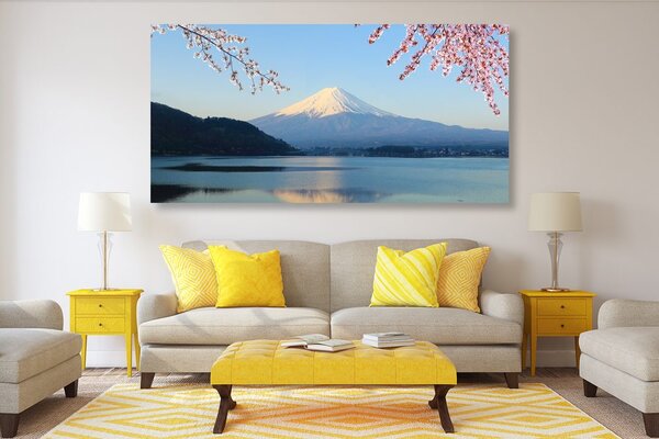 Tablou vedere din lacul la Fuji