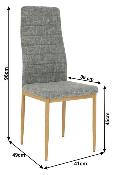 Scaun COLETA NOVA, gri deschis/fag, textil/metal, 41x49x96 cm