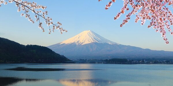 Tablou vedere din lacul la Fuji
