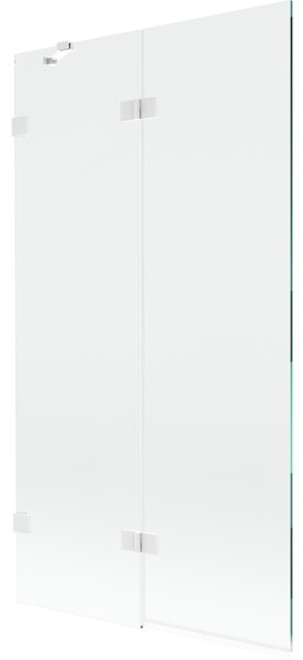 Paravan de cadă Mexen Lunar cu 2 aripi, stânga 100 x 150 cm, sticlă transparentă, alb, 897-100-100-20-00-L