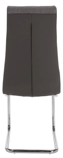 Scaun SALOMA NEW, gri, stofa clasica/pielele ecologica/metal, 42x56.5x