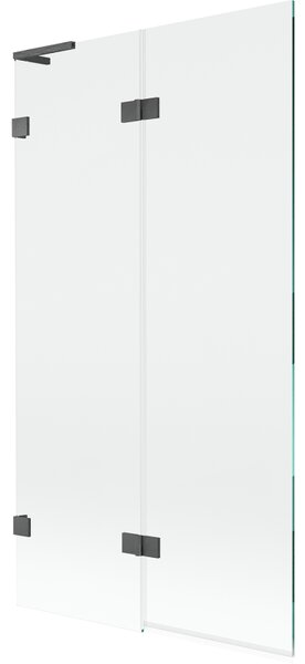 Mexen Lunar L, paravan de cadă cu 2 aripi, stânga, 100 x 150 cm, sticlă transparentă, grafit, 897L-100-100-66-00-L