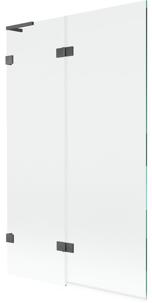 Mexen Lunar L, paravan de cadă cu 2 aripi, stânga, 110 x 150 cm, sticlă transparentă, grafit, 897L-110-100-66-00-L