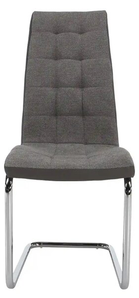 Scaun SALOMA NEW, gri, stofa clasica/pielele ecologica/metal, 42x56.5x