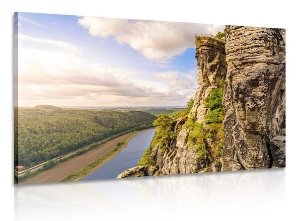 Tablou vedere la râul și pădure