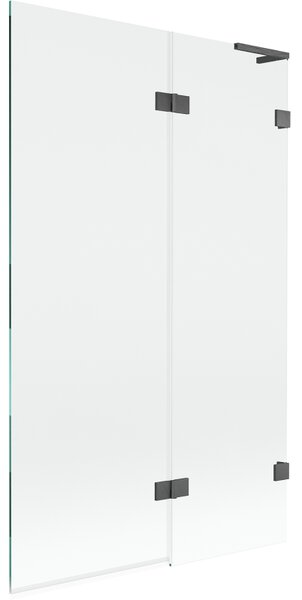 Mexen Lunar L, paravan de cadă cu 2 aripi, dreapta, 110 x 150 cm, sticlă transparentă, grafit, 897L-110-100-66-00-P