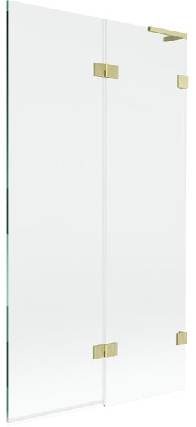 Mexen Lunar L, paravan de baie cu 2 aripi dreapta 100 x 150 cm, sticlă transparentă, auriu mat, 897L-100-100-55-00-P