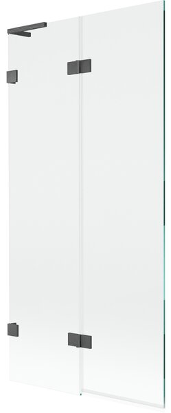 Mexen Lunar L, paravan de cadă cu 2 aripi stânga 90 x 150 cm, sticlă transparentă, grafit, 897L-090-100-66-00-L