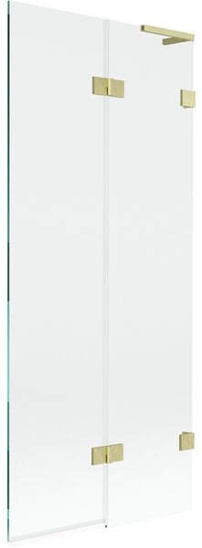 Mexen Lunar L, paravan de baie cu 2 aripi, dreapta, 80 x 150 cm, sticlă transparentă, auriu mat, 897L-080-100-55-00-P