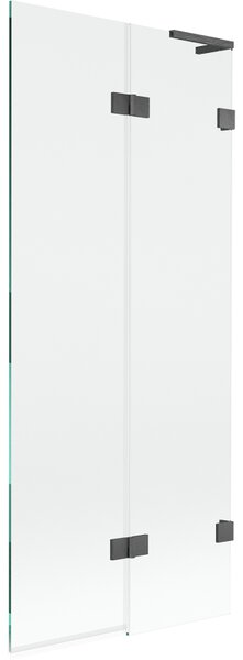 Mexen Lunar L, paravan de cadă cu 2 aripi, dreapta, 80 x 150 cm, sticlă transparentă, grafit, 897L-080-100-66-00-P