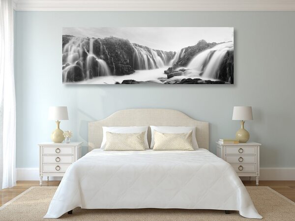 Tablou cascade nobile în design alb-negru
