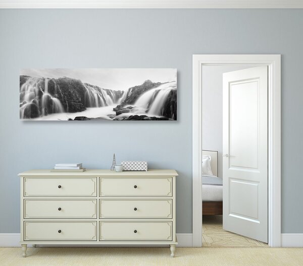 Tablou cascade nobile în design alb-negru