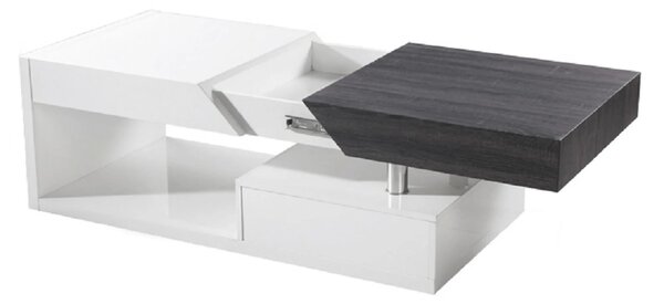 Masuta de cafea MELIDA, alb/gri, 120x60x43 cm
