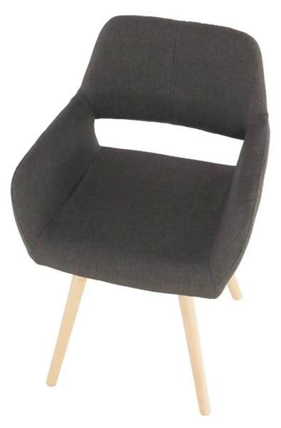 Scaun GODRIC, maro inchis, stofa clasica/lemn, 56x57x78 cm