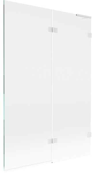 Paravan de cadă Mexen Lunar L, dreapta, cu 2 aripi, 120 x 150 cm, sticlă transparentă de 8 mm, profil alb, 897L-120-100-20-00-P