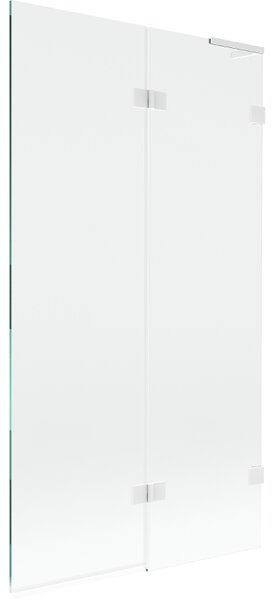 Mexen Lunar L, paravan de cadă cu 2 aripi, dreapta, 100 x 150 cm, sticlă transparentă de 8 mm, profil alb, 897L-100-100-20-00-P