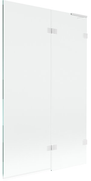 Mexen Lunar L, paravan de cadă cu 2 aripi, dreapta, 110 x 150 cm, sticlă transparentă de 8 mm, profil alb, 897L-110-100-20-00-P