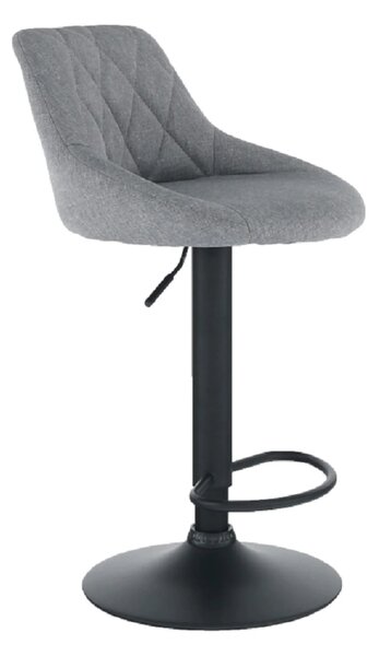 Scaun bar TERKAN, gri/negru, stofa clasica/otel, 48x51x84/105 cm