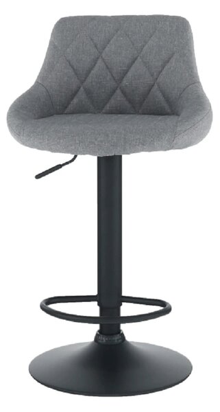 Scaun bar TERKAN, gri/negru, stofa clasica/otel, 48x51x84/105 cm