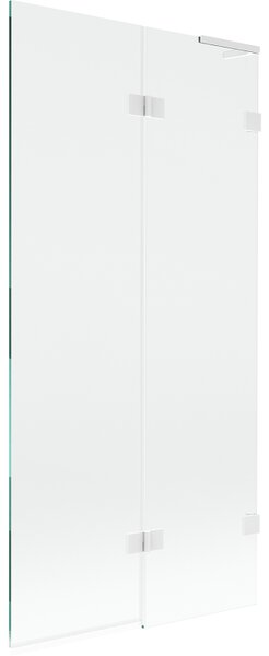 Mexen Lunar L, paravan de cadă cu 2 aripi, dreapta, 90 x 150 cm, sticlă transparentă de 8 mm, profil alb, 897L-090-100-20-00-P