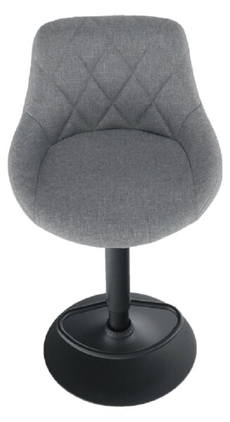 Scaun bar TERKAN, gri/negru, stofa clasica/otel, 48x51x84/105 cm