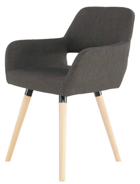 Scaun GODRIC, maro inchis, stofa clasica/lemn, 56x57x78 cm