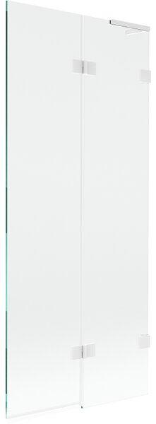 Mexen Lunar L, paravan de cadă cu 2 aripi, dreapta, 80 x 150 cm, sticlă transparentă de 8 mm, profil alb, 897L-080-100-20-00-P