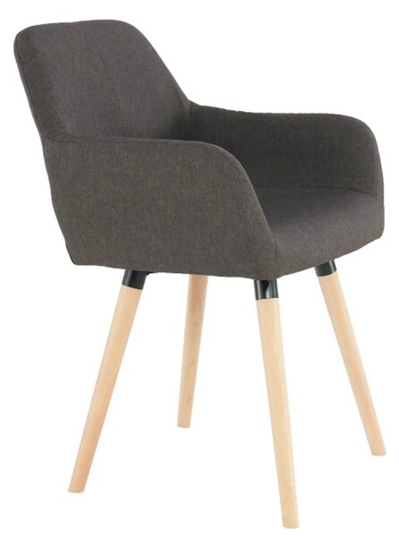 Scaun GODRIC, maro inchis, stofa clasica/lemn, 56x57x78 cm