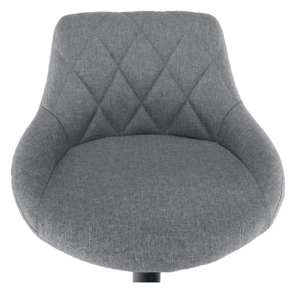 Scaun bar TERKAN, gri/negru, stofa clasica/otel, 48x51x84/105 cm