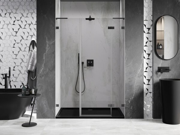 Mexen Lunar L, ușă de duș cu balamale dreapta 120 cm, sticlă transparentă de 8 mm, profil grafit periat, 834SL-120-050-66-00-P