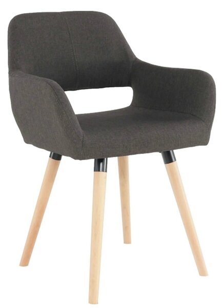 Scaun GODRIC, maro inchis, stofa clasica/lemn, 56x57x78 cm