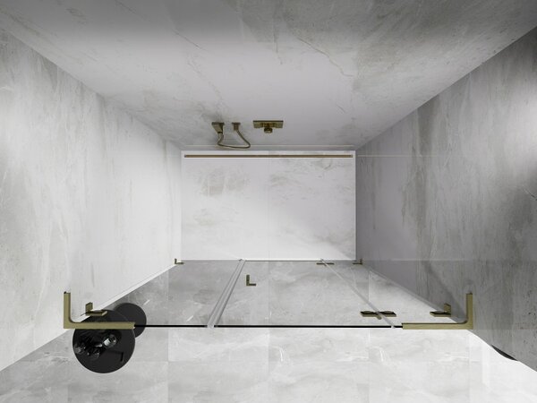 Mexen Lunar L, ușă de duș cu balamale pe dreapta 120 cm, sticlă transparentă de 8 mm, profil auriu mat, 834SL-120-050-55-00-P