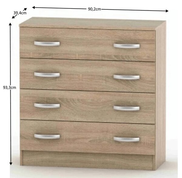 Comoda BETTY 2, stejar sonoma, PAL laminat, 150x39x93 cm