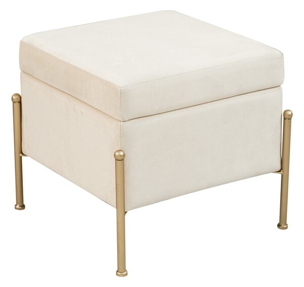 Taburet cu spatiu depozitare Panton Pako World Crem 40x40x36.5 cm