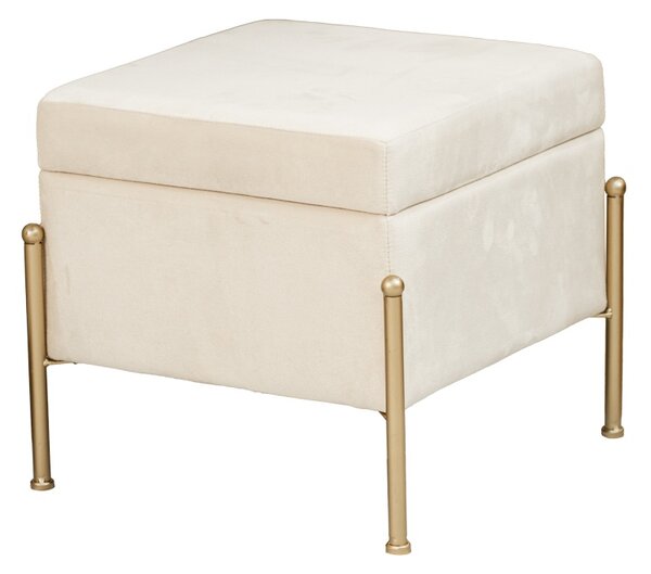 Taburet cu spatiu depozitare Panton Pako World Crem 40x40x36.5 cm