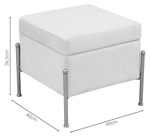 Taburet cu spatiu depozitare Panton Pako World Crem 40x40x36.5 cm