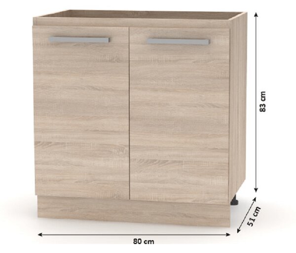 Set bucatarie NOVA PLUS, stejar sonoma/alb, PAL, 240 cm