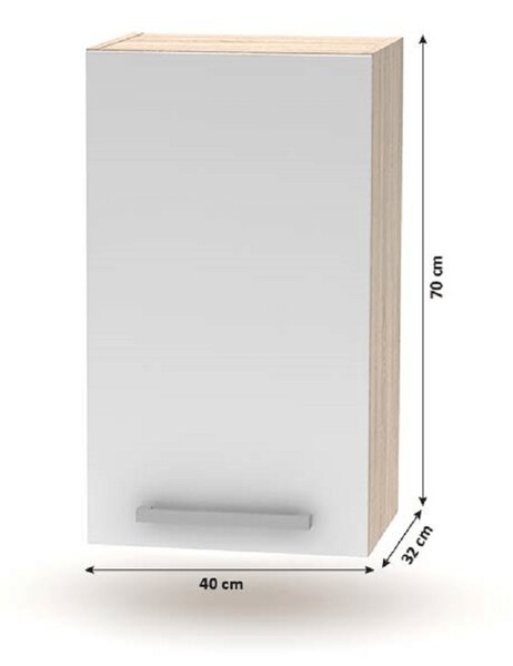 Set bucatarie NOVA PLUS, stejar sonoma/alb, PAL, 240 cm