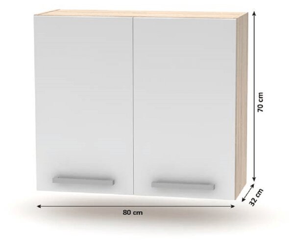 Set bucatarie NOVA PLUS, stejar sonoma/alb, PAL, 240 cm
