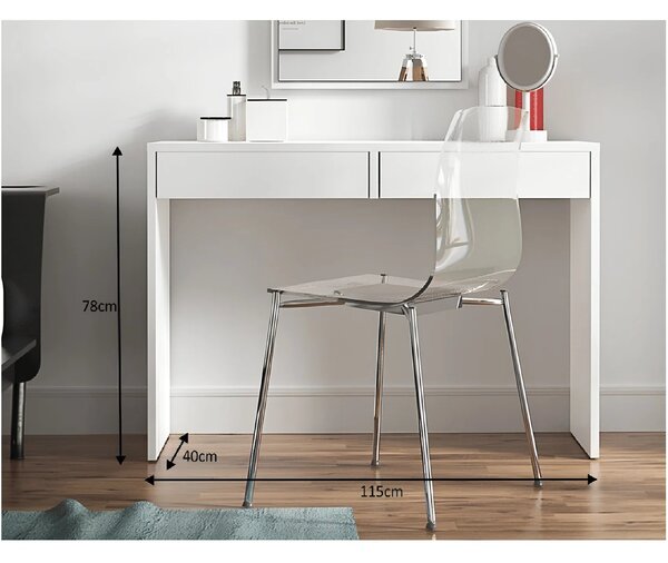 Masa de toaleta/masa birou VIOLET, alb, DTD laminat, 115x40x78 cm