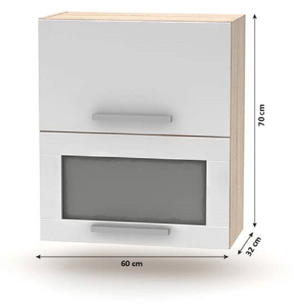 Set bucatarie NOVA PLUS, stejar sonoma/alb, PAL, 240 cm