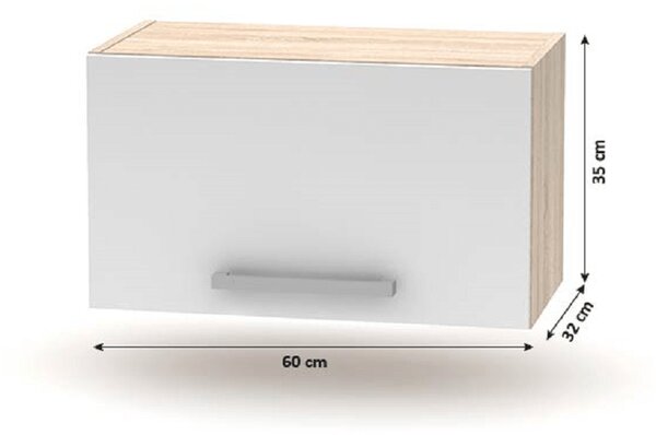 Set bucatarie NOVA PLUS, stejar sonoma/alb, PAL, 240 cm