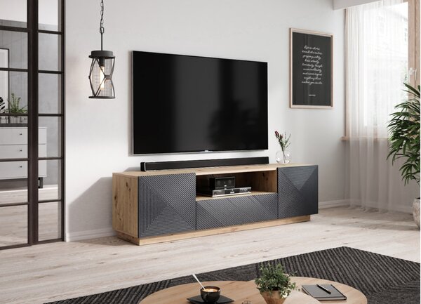 Comodă TV cu sertar Asha 167 cm - artisan / rivier stone mat