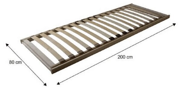 Somiera rabatabila BASIC FLEX FRONT, lemn, 16 lamele, 80x200 cm