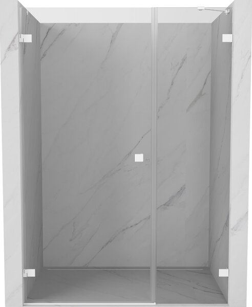 Mexen Lunar-B, ușă de duș pivotantă stânga 110 cm, sticlă transparentă de 8 mm, profil alb, 832S-110-050-20-00-L