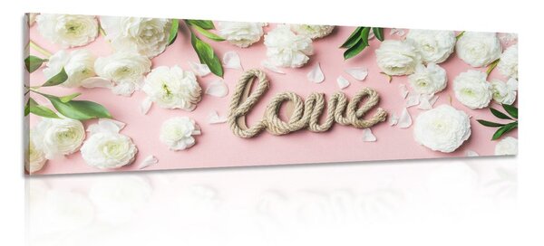 Tablou cu inscripție Love în design romantic